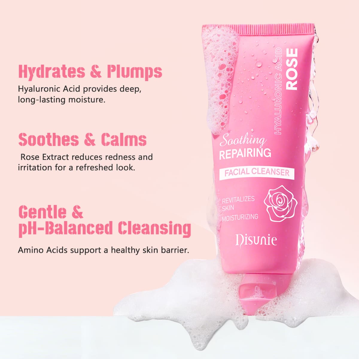 Disunie Rose & Hyaluronic Acid Facial Cleanser