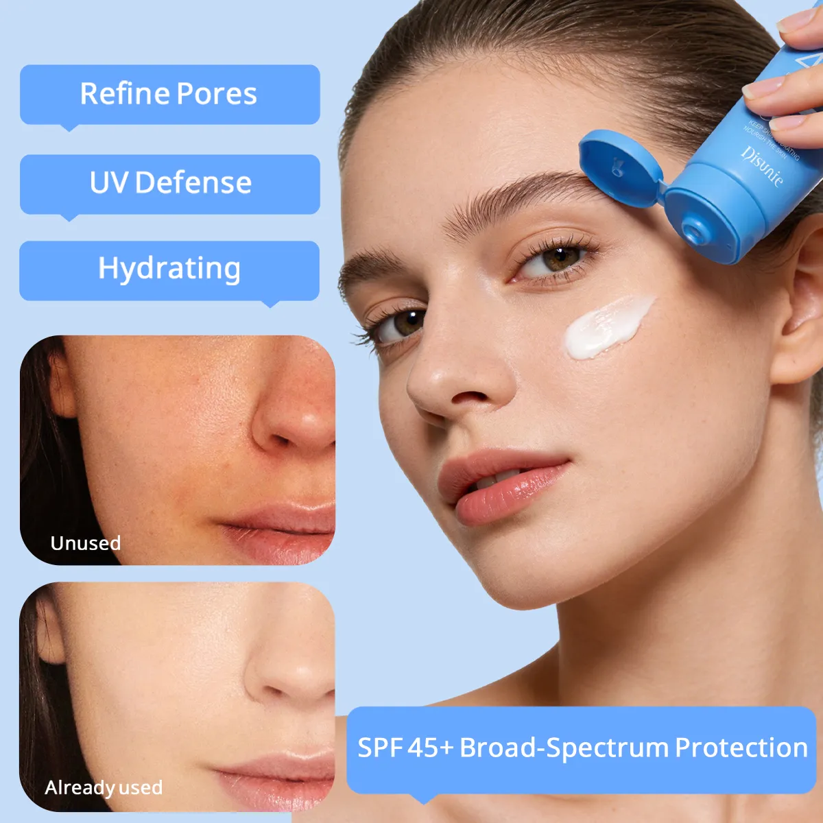 DE8210 Disunie Hyaluronic Acid Sunscreen SPF 45+ Wholesale | Hydrating Bulk Supplier