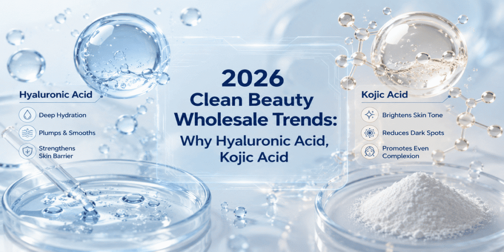 2026 Clean Beauty Wholesale Trends Why Hyaluronic Acid, Kojic Acid & Private Label Are Booming
