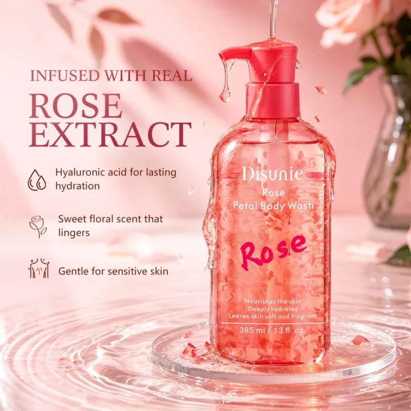Disunie Rose Petal Body Wash Wholesale | Hyaluronic Acid Bulk Supplier