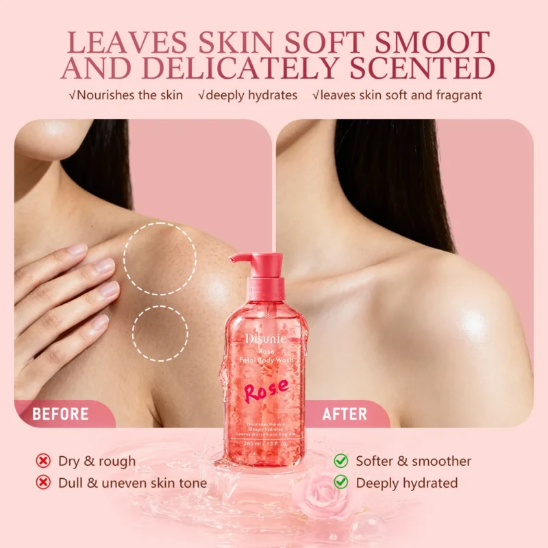 Disunie Rose Petal Body Wash Wholesale | Hyaluronic Acid Bulk Supplier